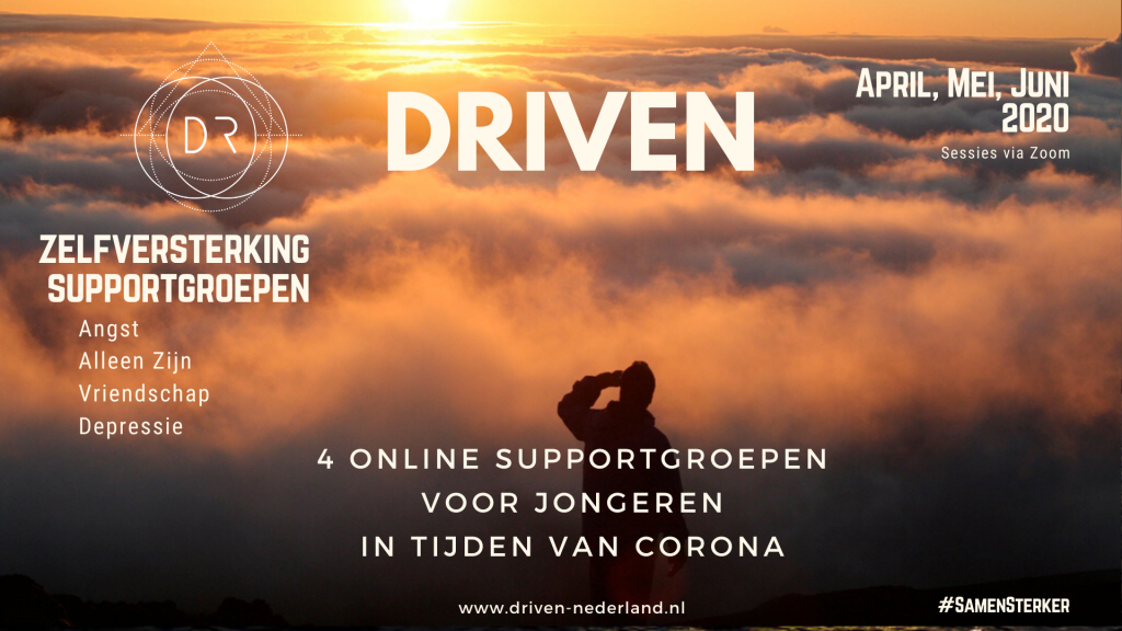 Driven Support Groep voor Jongeren, bij angst, overprikkeling, paniek, eenzaamheid, eetproblemen, slaapproblemen en depressie.